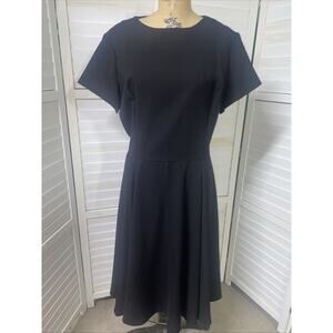 80s 90s BFA Classics Women's Fit N Flare Black Dress Sz 18 LBD USA Made